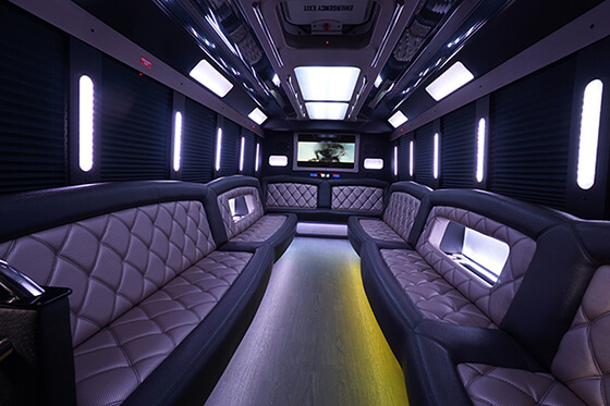 limo bus with leather seats