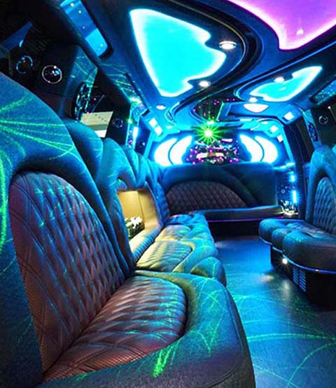 limousine with vibrant lights